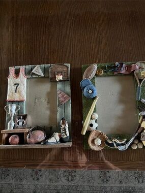 Sports-Themed Decorative Photo Frame - Green and Multi